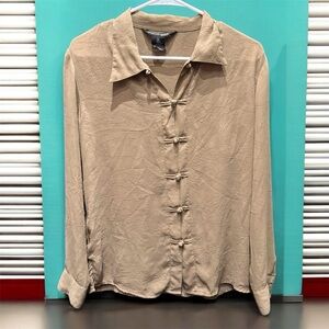 Jonathan Martin Beige Casual Button-Down Shirt MEDIUM